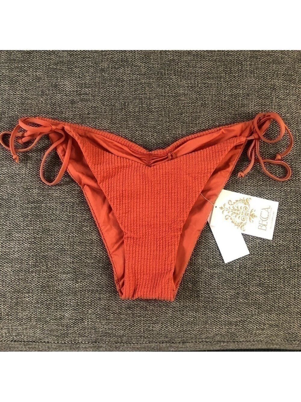Women’s BECCA Beccaswim Pucker Up Tie Side Swim Bottom Swimwear Ginger M